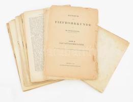 Tecklenburg, [Theodor Saladin]: Handbuch der Tiefbohrkunde. [A mélyfürástan kézikönyve]. Band II. Das Spülbohrsystem. Leipzig, 1887, Baumgärtners Buchhandlung. Számos szövegközti és egészoldalas illusztrációval. Német nyelven. Kiadói papírkötés, széteső, rossz állapotban. + Dr. Nyúl Gyula: A magyar ásványolaj. Közlemény a Műegyetem Chemiai-Technológiai Intézetéből. Viseltes állapotban, az egyik lap különvált, 3 sztl. lev.