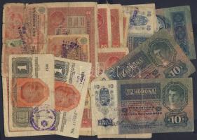 1913-1917. 1K (4x), 2K (10x), 10K (7x), 20K (3x) mindegyiken klf ellenbélyegzők, főleg délszláv összesen 24db T:II,II/III,III,IV