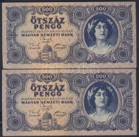1945. 500P (2x) egymásutáni sorszámokkal T:I