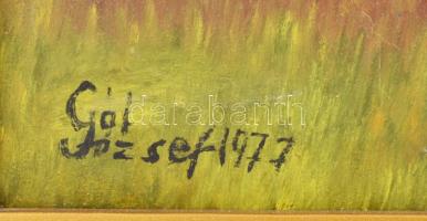 Gál József (?-): Hortobágyi kilenclyukú híd. Olaj, vászon. Jelzett. Dekoratív, kissé sérült fakeretb...