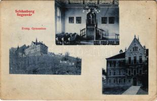 1911 Segesvár, Schässburg, Sighisoara; Evangélikus gimnázium, kápolna, belső. W. Nagy kiadása / Lutheran grammar school, chapel, interior (EK)