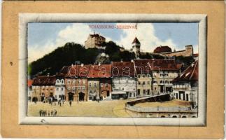 1911 Segesvár, Schässburg, Sighisoara; tér, F. Lingner üzlete. Fritz Fabritius kiadása / square, shops (EK)