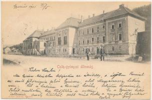 1901 Csíkgyimes, Csík-Gyimes, Gyimes, Ghimes; pályaudvar, vasútállomás. Adler Alfréd / railway station (fl)