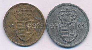 1705. XX Poltura "II. Rákóczi Ferenc" fém öntvény replika (2xklf) T:XF,VF