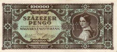 1945-46. 7klf infla bankjegy benne MP,BP T:I,I-