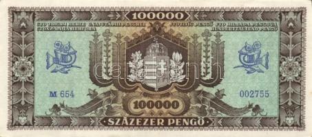 1945-46. 7klf infla bankjegy benne MP,BP T:I,I-