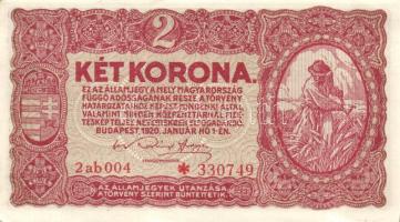 1920. 2K (3x) vastag csillaggal, egymásutáni sorszámokkal T:I,I-