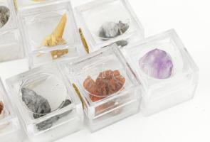 20 darab klf ásvány, nagyítós dobozban