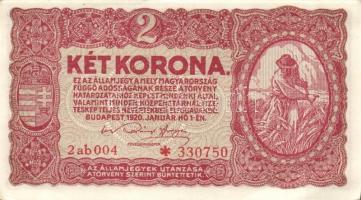 1920. 2K (3x) vastag csillaggal, egymásutáni sorszámokkal T:I,I-