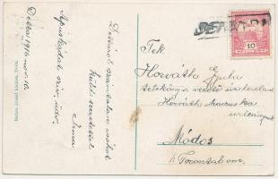 1916 Detta, Ghedu, Deta; Fő utca, Heldenmanger & Uhrmann üzlete. Ballon József kiadása / main st...