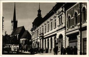 1943 Dés, Dej; Fő utca, Hotel Hungaria szálloda, Berger Adolf üzlete / main street, hotel, shop (EK)