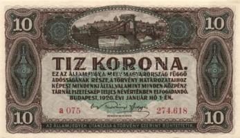 1920. 10K (6x) egymásutáni sorszámokkal T:I,I-