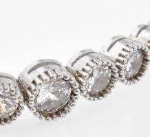 Ezüst (Ag) kövekkel kirakott karperec, jelzés nélkül, 5×6 cm, bruttó: 12,7 g