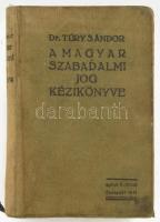 Túry Sándor: A magyar szabadalmi jog kézikönyve. Bp., 1911, Győző Andor. Kiadói egészvászon-kötés, kopott, foltos borítóval, a könyvtest részben elvált a borítótól.