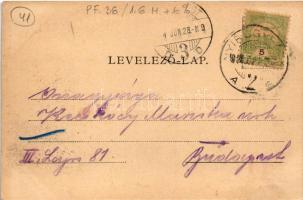 1904 Kolozsvár, Cluj; Rákóczi emlék. Üdvözlet címerrel. Kováts P. fiai kiadása / monument. Art Nouve...