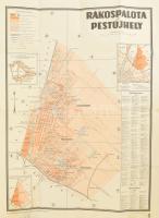 1941 Rákospalota és Pestújhely térképe, 1 : 15.000, kiadja: Kókai Lajos könyvkereskedése, szélén sérült, javított, 62x46,5 cm