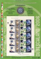 Németország 2005. 10€ Ag "Labdarúgó VB - Németország" + 10€ Ag "Bajor-erdő" nagyalakú emlékíveken egy-egy bélyeg-kisívvel, elsőnapi bélyegzőkkel, ismertetővel T:BU