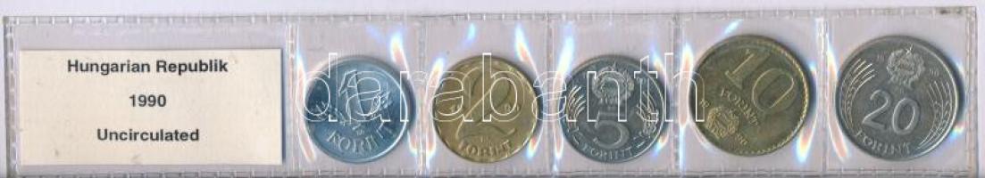 1990. 1Ft-20Ft (5xklf), nem hivatalos, kiadatlan forgalmi sor "Hungarian Republik" felirat...