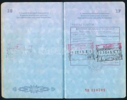 1984 Magyar Népköztársaság által kiállított oklevél olasz, francia és svájci vízumokkal