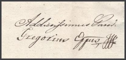 1829 Tarkovics Gergely eperjesi püspök által aláírt hivatalos irat