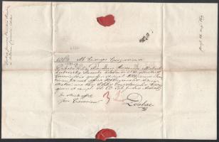 1829 Tarkovics Gergely eperjesi püspök által aláírt hivatalos irat