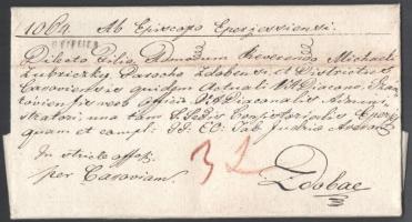 1829 Tarkovics Gergely eperjesi püspök által aláírt hivatalos irat