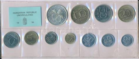 1994. 10f-200Ft (11xklf) forgalmi sor fóliatokban, benne 1994. 200Ft Ag "Deák" T:UNC