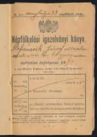 1908-1909 Népfölkelési igazolvány, M. kir. sátoraljaújhelyi 33. népfölkelő járás, Stefáncsik József,...