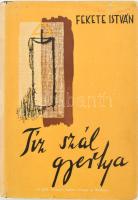 Fekete István: Tíz szál gyertya. Bp.,(1948.),Új Idők, 184 p. Első kiadás. Kiadói félvászon-kötés, kiadói illusztrált papír védőborítóban, kissé kopott borítóval, kissé szakadt, kissé foltos borítóval, ajándékozási sorokkal.
