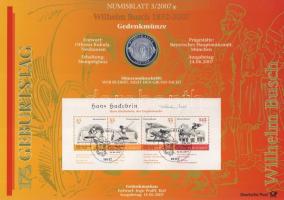 Németország 2007. 10€ Ag "50 éves a római szerződés" nagyalakú emlékíven elsőnap...