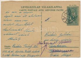 1944 Birkás Károly zsidó KMSZ (közérdekű munkaszolgálatos) tábori posta ungvári zsidó iskola 555. hadikórházából testvérének Birkás Juliskának. Judaika / WWII Letter from a Jewish labor serviceman from the Jewish school - hospital of Uzhhorod. Judaica (vágott / cut)