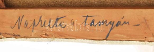 Csánky Dénes (1885-1972): Napkelte a tanyán, 1925. Olaj, vászon, jelzett. 46×58 cm