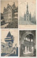 22 db főleg RÉGI külföldi város képeslap vegyes minőségben / 22 mostly pre-1945 European town-view postcards in mixed quality
