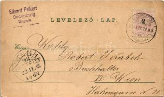 1898 (Vorläufer) Sopron, Széchenyi szobor és tér, Várkerület, Szent Mihály templom, Győri pályaudvar...