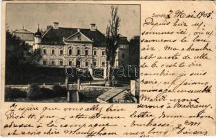 1905 Szirák, Gróf Degenfeld kastély (vágott / cut)