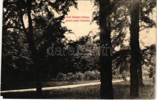 1908 Gyula, Gróf Almásy Dénes kastélyának park részlete. Seefehlner J. L. kiadása (EK)