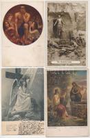 21 db RÉGI művészeti motívum képeslap vegyes minőségben, közte litho / 21 pre-1945 art motive postcards in mixed quality, some litho