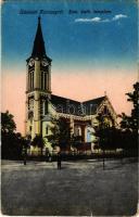 Karcag, Római katolikus templom. Nagy Lajos és Társai Kertész és Simon kiadása (fa)