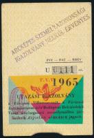 1965 A budapesti ingyenes utazásra jogosító igazolvány