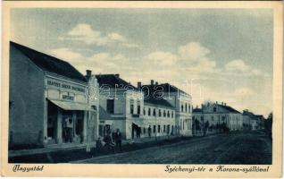 Nagyatád, Széchenyi tér, Korona szálloda, Krammer Sándor divatáruháza, üzlet. Grassely László kiadása (EK)