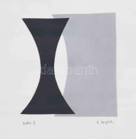 Denise Duplock (-): Echo II. Szitanyomat, papír, jelzett, üvegezett fakeretben, 9,5×9 cm.