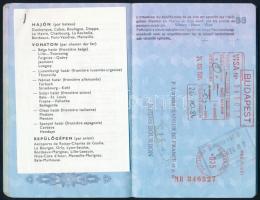 1984 Magyar Népköztársaság által kiállított útlevél brit, belga, német, stb. vízumokkal