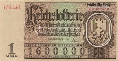 Német 3. Birodalom 1935. "Reichslotterie - NSDAP - (Német Nemzetiszocialista Munkáspárt) Arbeits- beschoffung" dekoratív kiállíásban! T:I R!