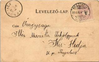 1899 (Vorläufer) Keszthely, Fő utca, zárda. Mérei Ignác kiadása, Art Nouveau, floral (EK)