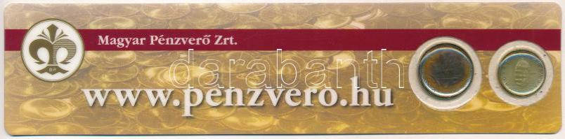 2007. 1Ft + 2Ft "Magyar Pénzverő Zrt." vonalzós dísztokban T:UNC patina