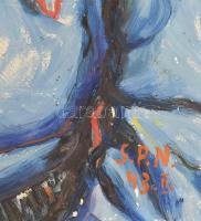 Nolipa István Pál (1907-1986): Expresszív női portré, 1943. Olaj, karton. jelezve jobbra lent. Sérül...