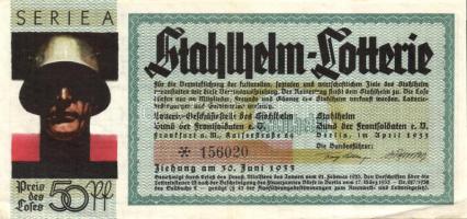 Német 3. Birodalom 1933. "Stahlheim-Lotterie" (Frontharcos Szövetség) dekoratív kiállításban! T:II RR!!