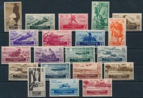 Olaszország 1934 Vitézségi érem Mi 494-511 (Mi EUR 550.-) (10c falctalanított, egyébként postatiszta sor, néhány bélyegen barnult gumi / MNH set except 10c hinged, a few stamps with brownish gum)