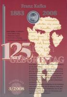 Németország 2008. 10€ Ag "Franz Kafka" nagyalakú emlékíven elsőnapi bélyegzős bé...