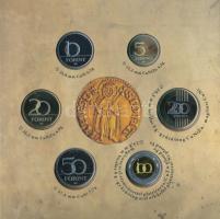 2012. 5Ft-200Ft (6xklf) "Az első magyar aranyforint" forgalmi sor dísztokban, benne I. Kár...